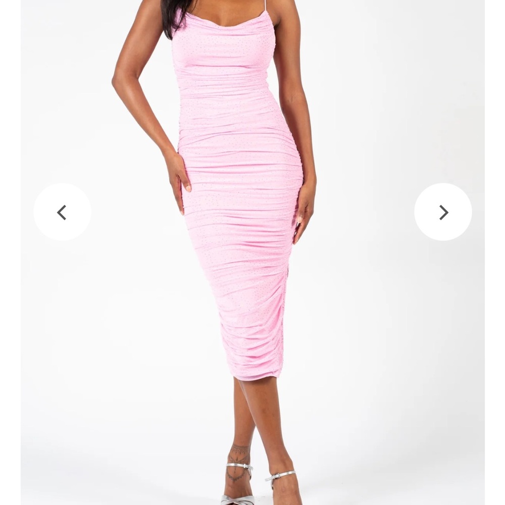 Elegant Pink Ruched Dress